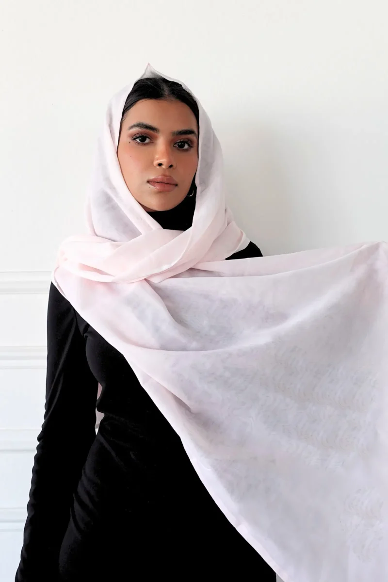 Double Sided Hijab - Pink and Off White