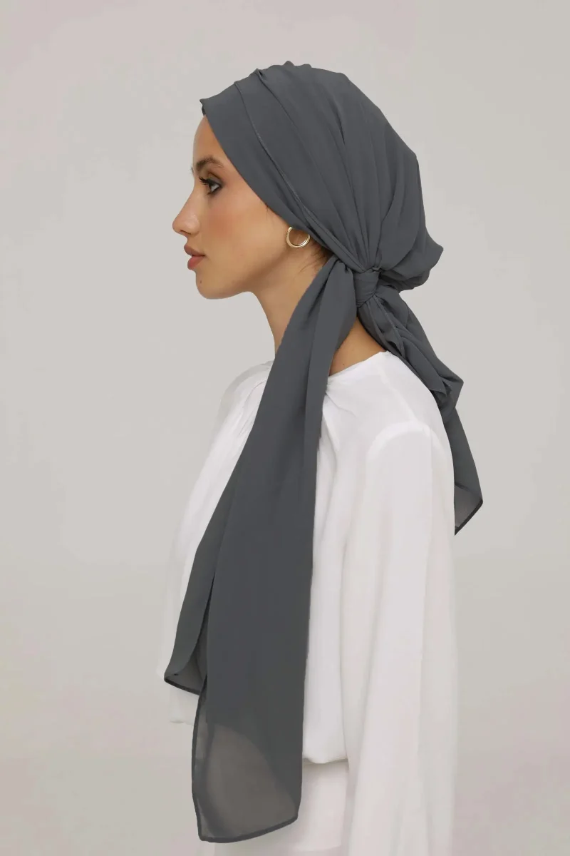 Zaina - Dark Gray Laser Hijab