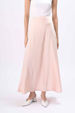 pink silk skirt