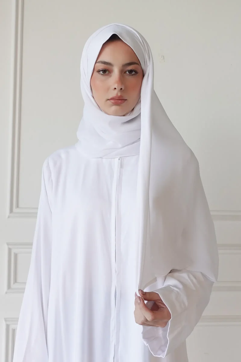 طرحة نصف قطن نص ليزر أبيض